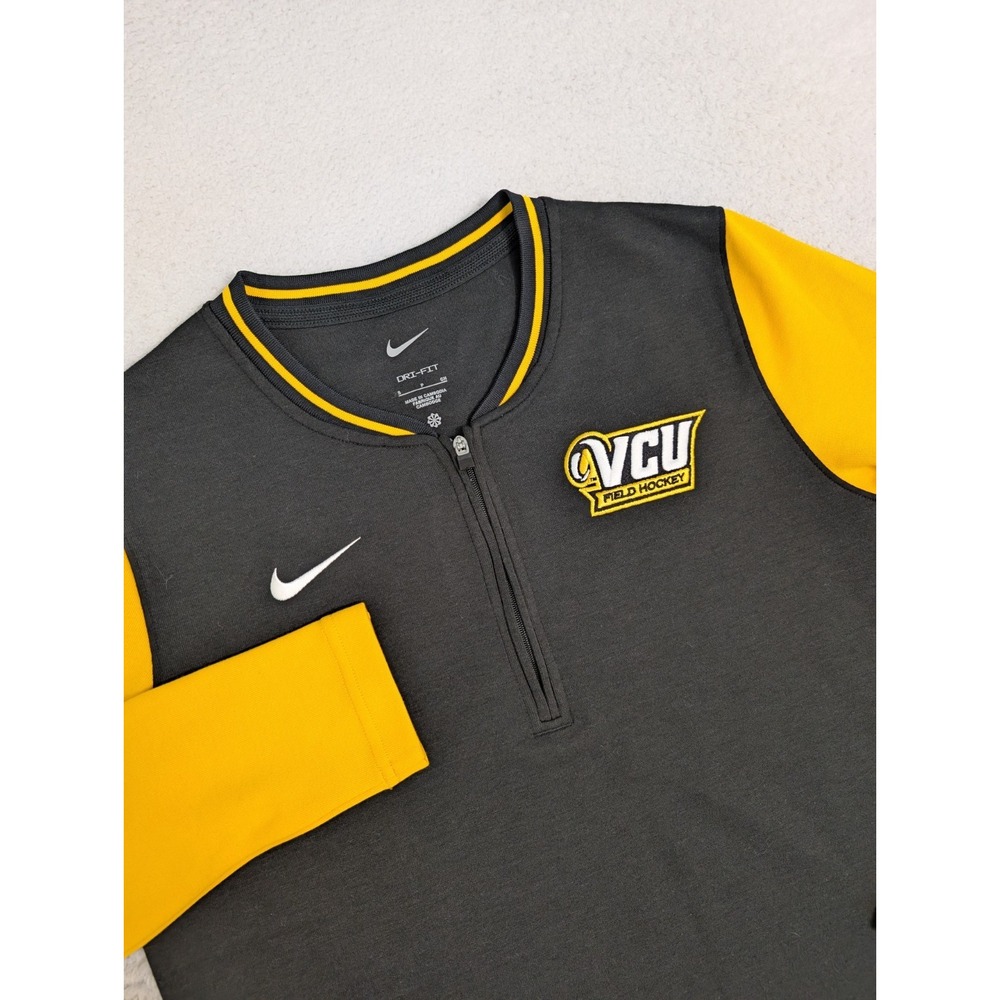 VCU Rams Field Hockey Nike Long-Sleeve 1/4-zip Pullover Henley Black Yellow Sm